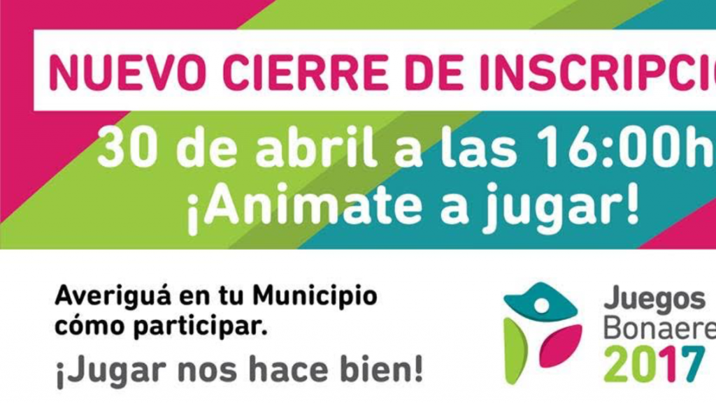 Ultima semana para inscribirse en los juegos bonaerenses