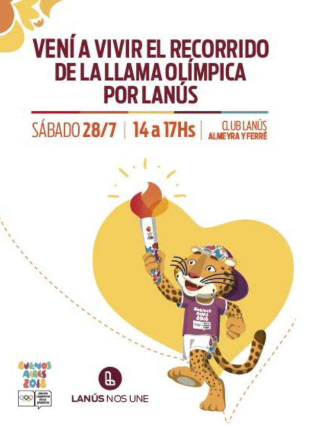 LA ANTORCHA DE LOS JUEGOS OLÍMPICOS DE LA JUVENTUD PASARÁ POR LANÚS