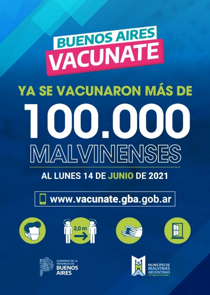 Más de 100.000 personas ya se vacunaron contra el Covid-19 en Malvinas Argentinas